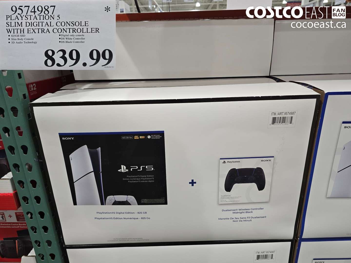 9574987 PLAYSTATION 5 SLIM DIGITAL CONSOLE WITH EXTRA CONTROLLER $839.99