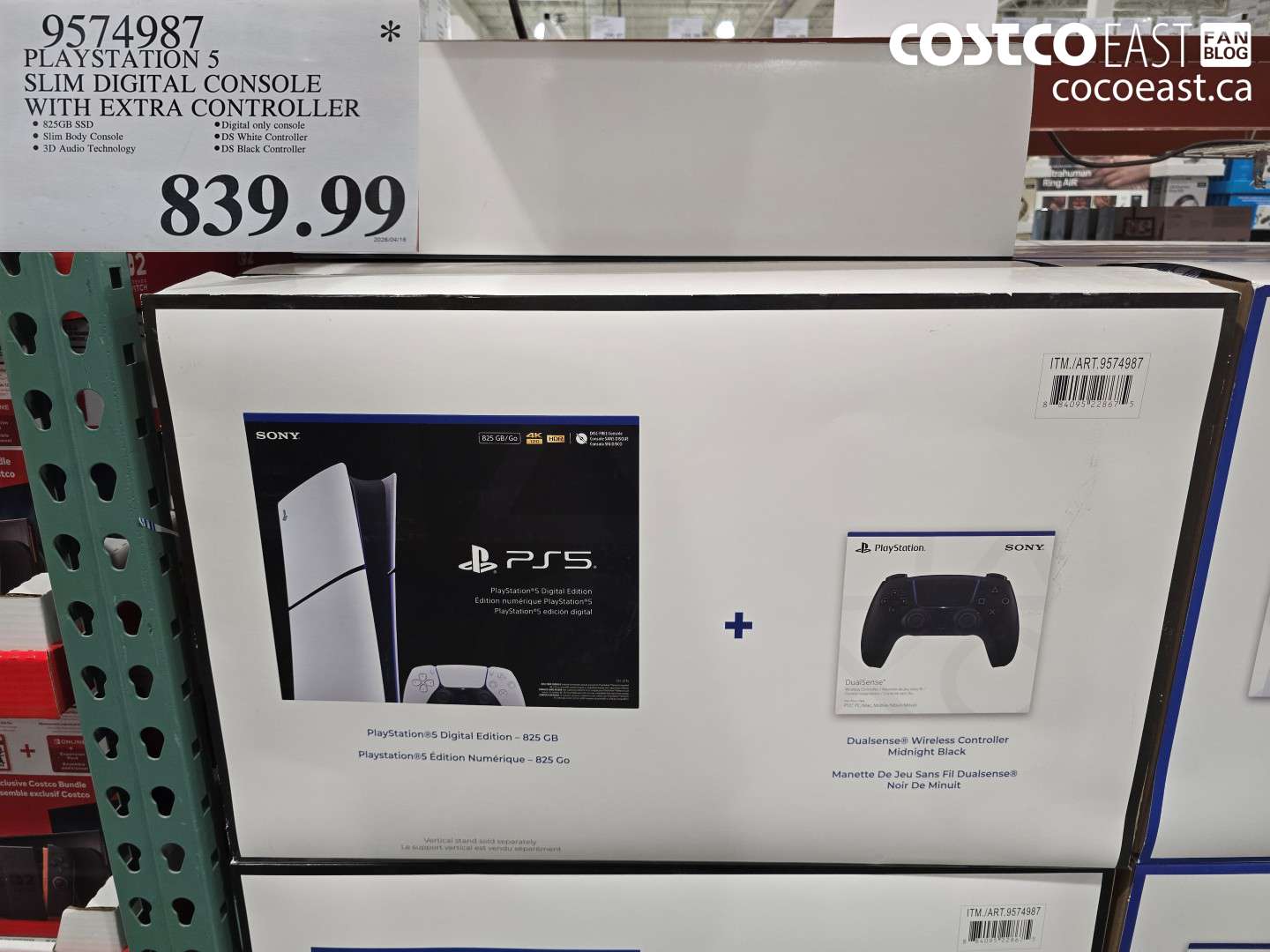9574987 PLAYSTATION 5 SLIM DIGITAL CONSOLE WITH EXTRA CONTROLLER $839.99