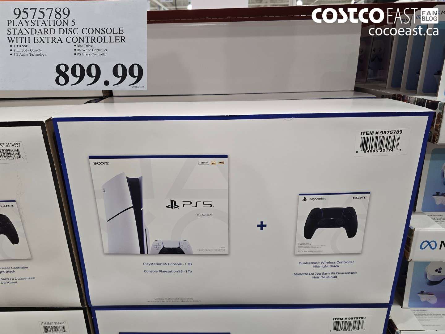 9575789 PLAYSTATION 5 STANDARD DISC CONSOLE WITH EXTRA CONTROLLER $899.99