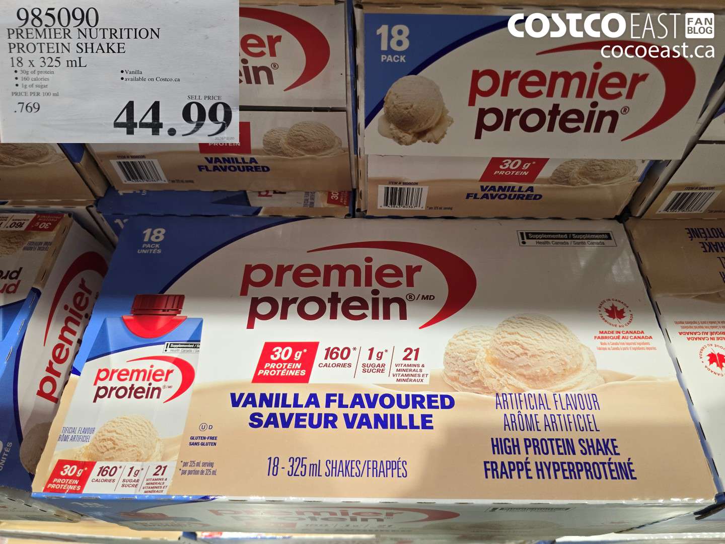 985090 PREMIER NUTRITION PROTEIN SHAKE 18 X 325 ML $44.99