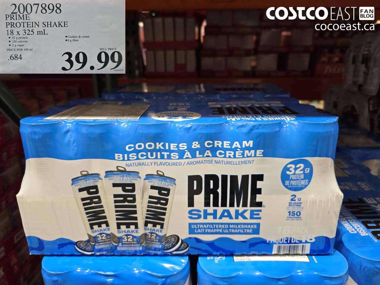 2007898 PRIME PROTEIN SHAKE 18 X 325 ML $39.99
