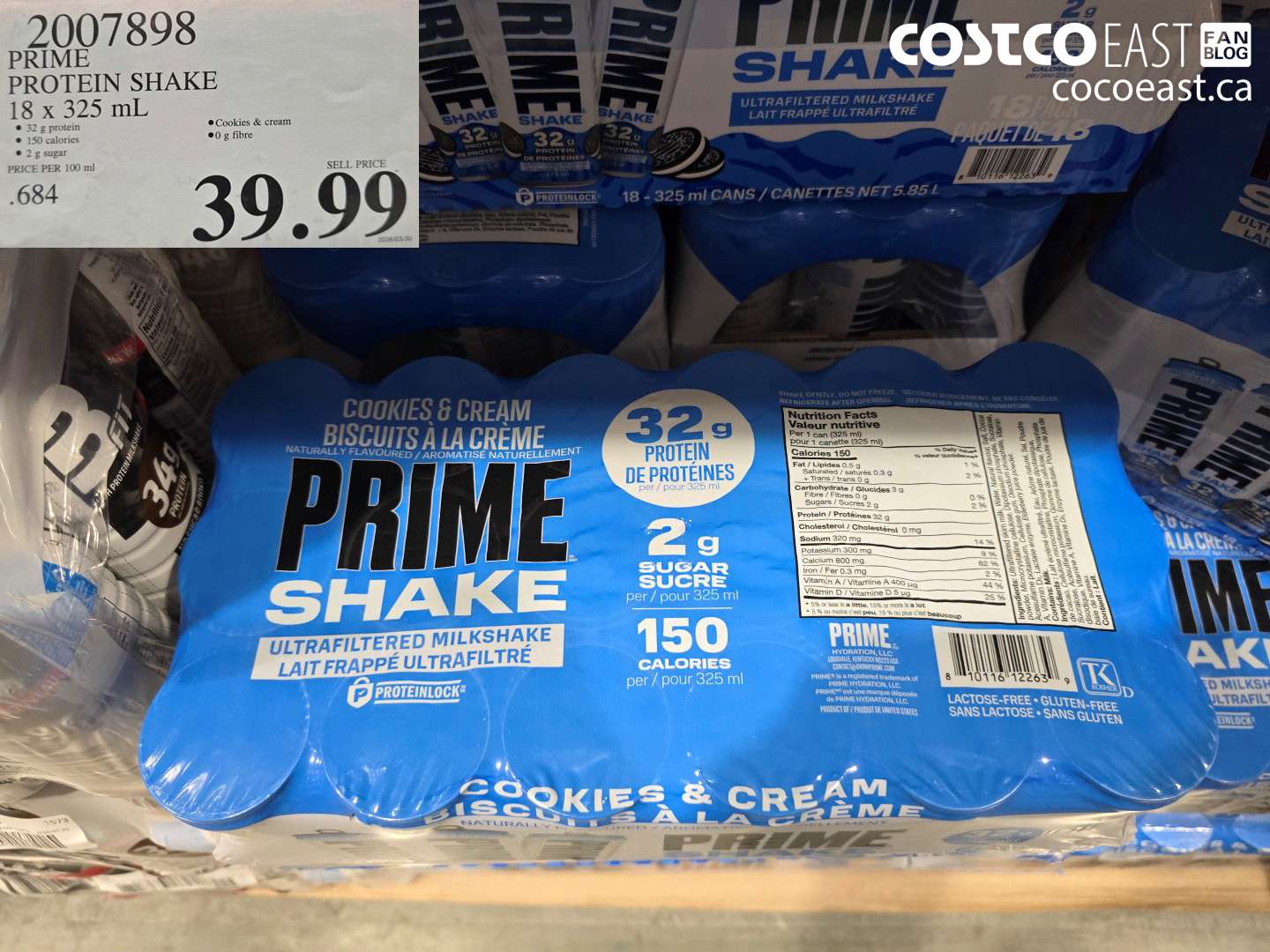 2007898 PRIME PROTEIN SHAKE 18 X 325 ML $39.99