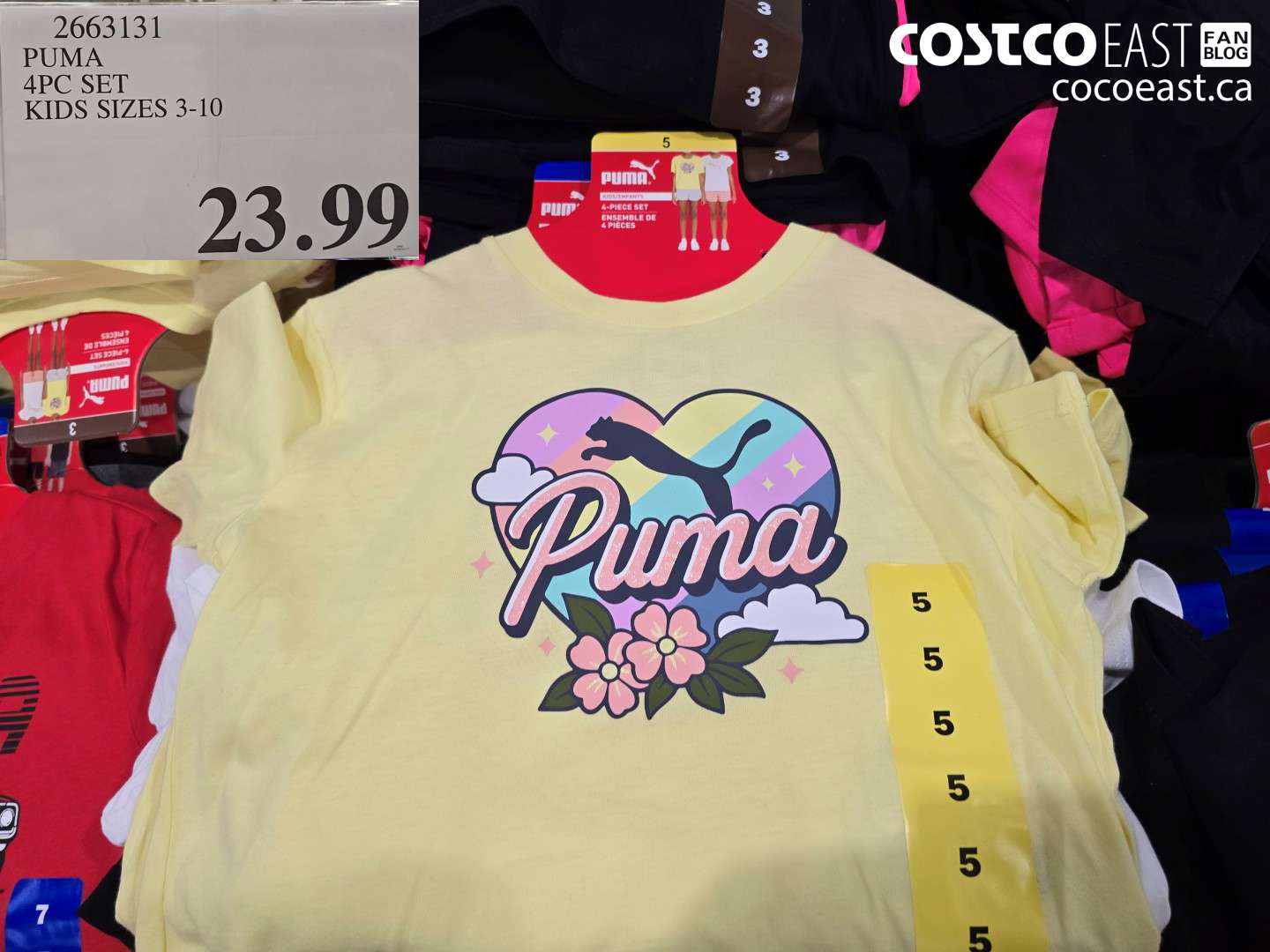 2663131 PUMA 4PC SET KIDS SIZES 3-10 $23.99