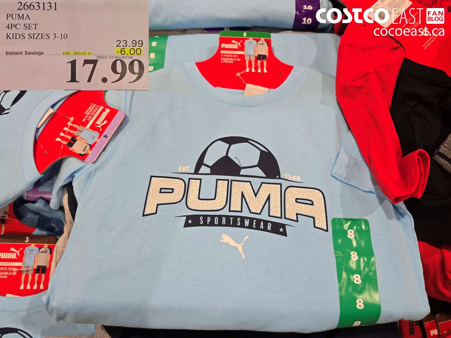 2663131 PUMA 4PC SET KIDS SIZES 3-10 ($6.00 INSTANT SAVINGS EXPIRES ON 2026-05-10) $17.99
