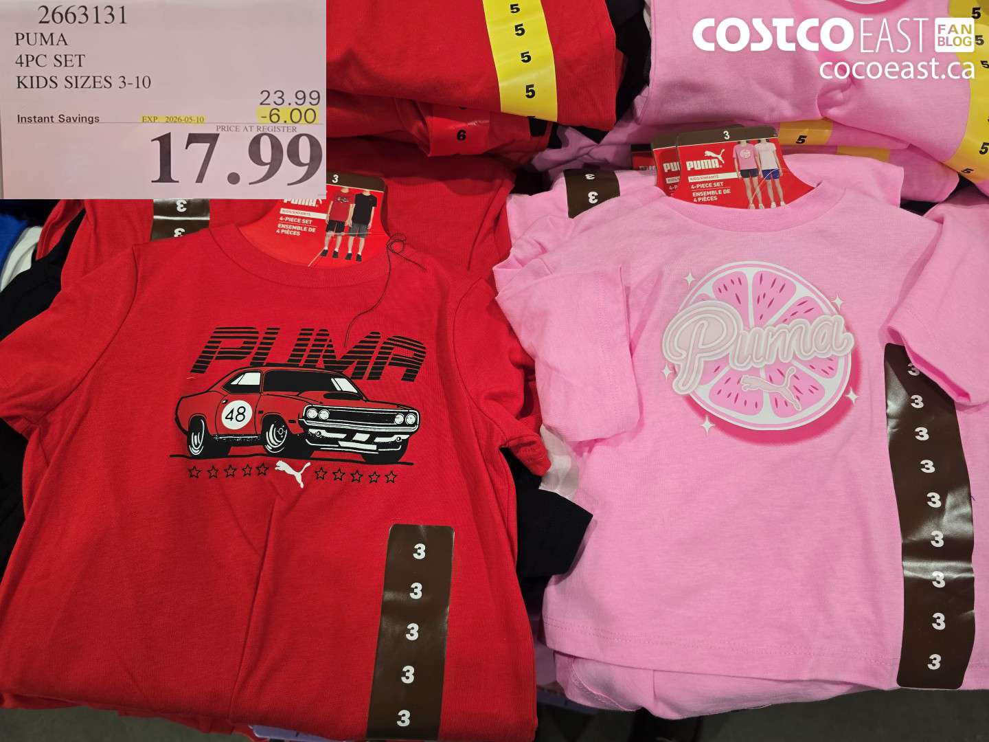 2663131 PUMA 4PC SET KIDS SIZES 3-10 ($6.00 INSTANT SAVINGS EXPIRES ON 2026-05-10) $17.99