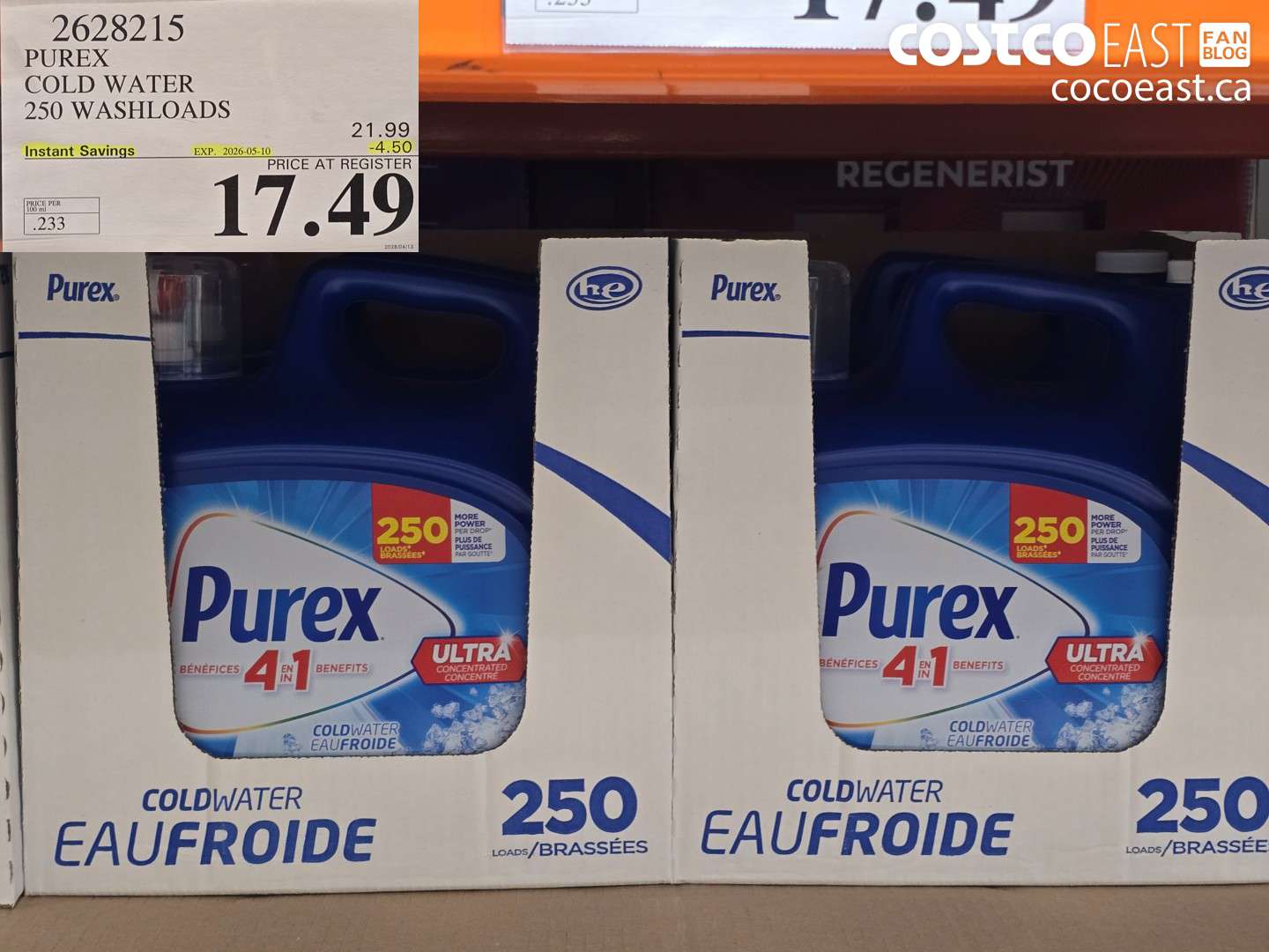 2628215 PUREX COLD WATER 250 WASHLOADS ($4.50 INSTANT SAVINGS EXPIRES ON 2026-05-10) $17.49