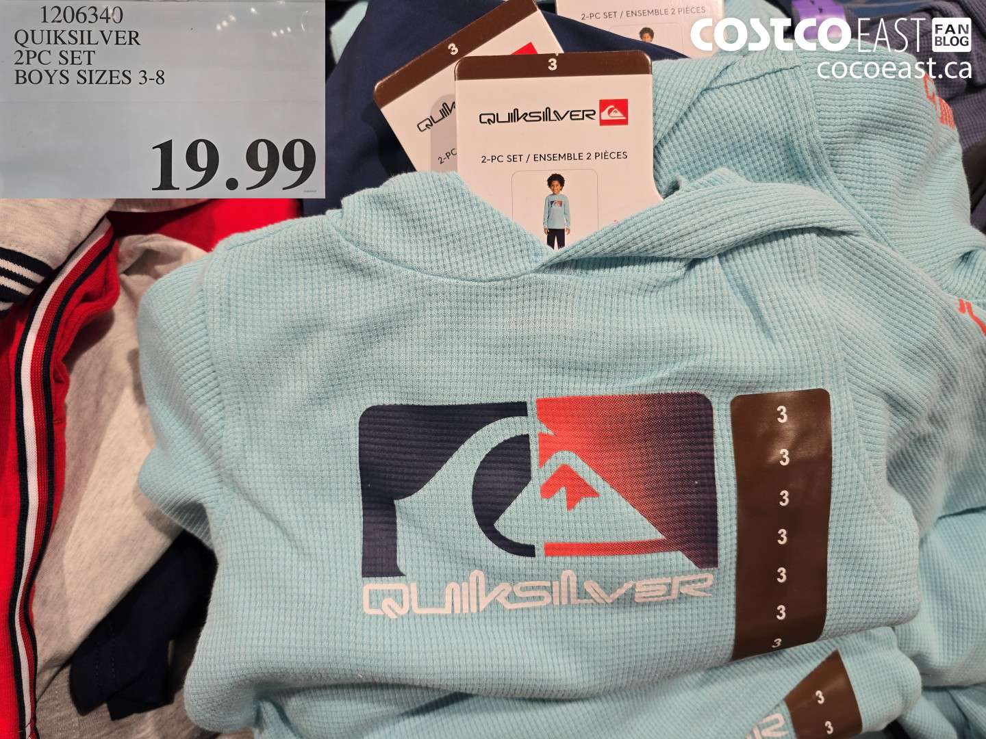 1206340 QUIKSILVER 2PC SET BOYS SIZES 3-8 $19.99