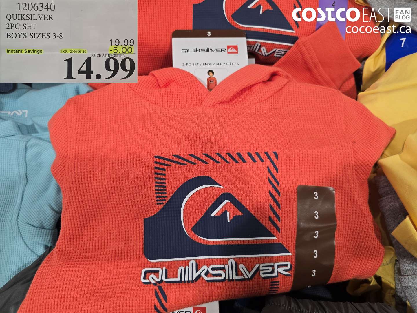 1206340 QUIKSILVER 2PC SET BOYS SIZES 3-8 ($5.00 INSTANT SAVINGS EXPIRES ON 2026-05-10) $14.99