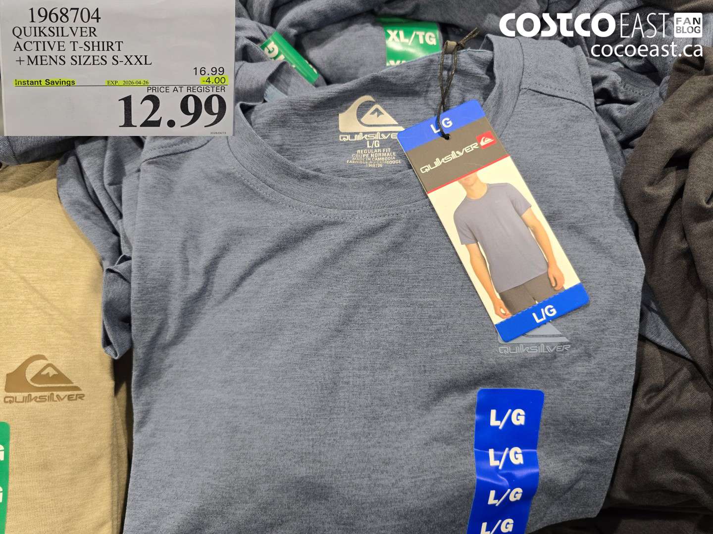 1968704 QUIKSILVER ACTIVE T-SHIRT MENS SIZES S-XXL ($4.00 INSTANT SAVINGS EXPIRES ON 2026-04-26) $12.99