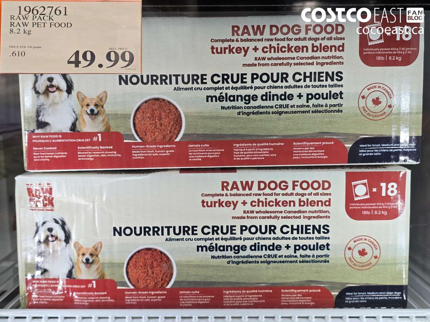 1962761 RAW PACK RAW PET FOOD 8.2 KG $49.99