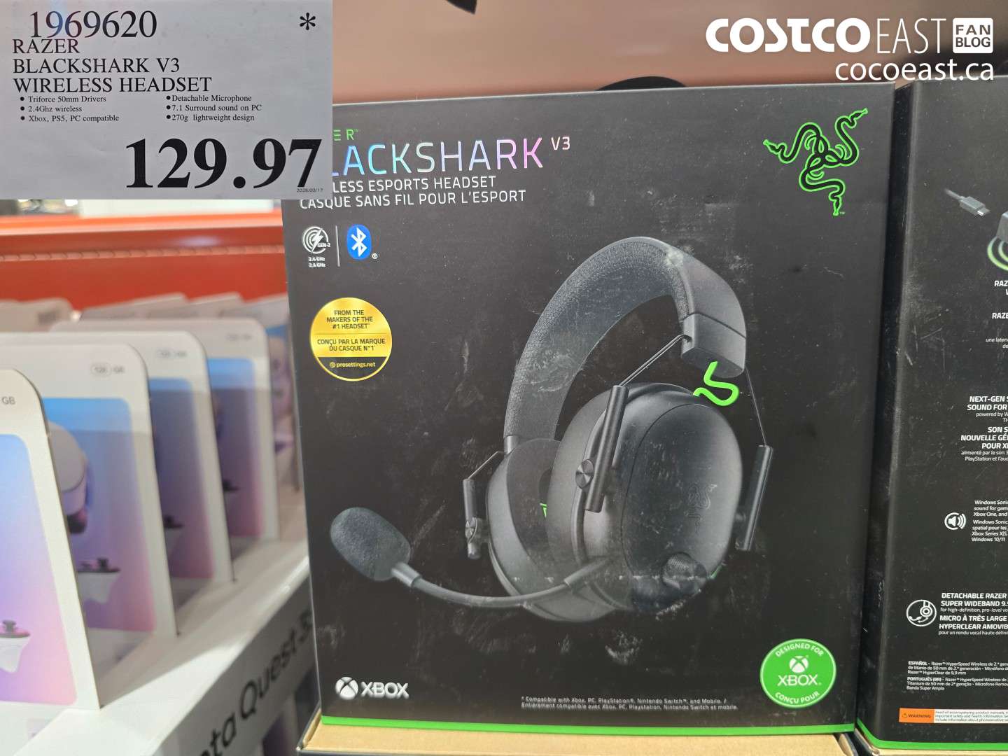 1969620 RAZER BLACKSHARK V3 WIRELESS HEADSET $129.97