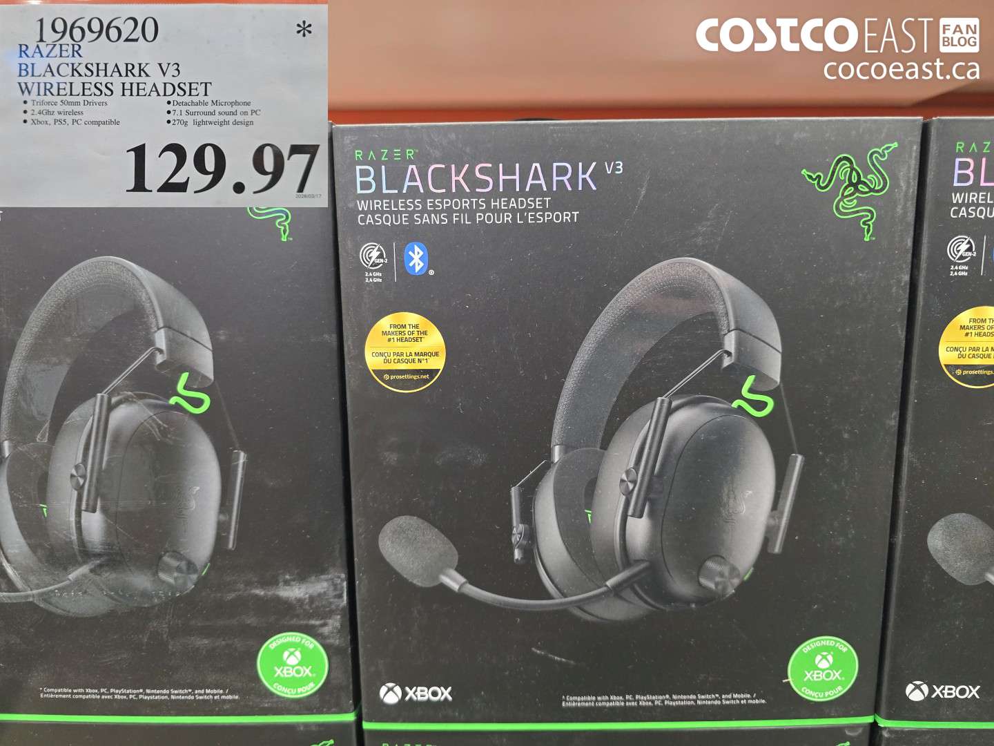 1969620 RAZER BLACKSHARK V3 WIRELESS HEADSET $129.97