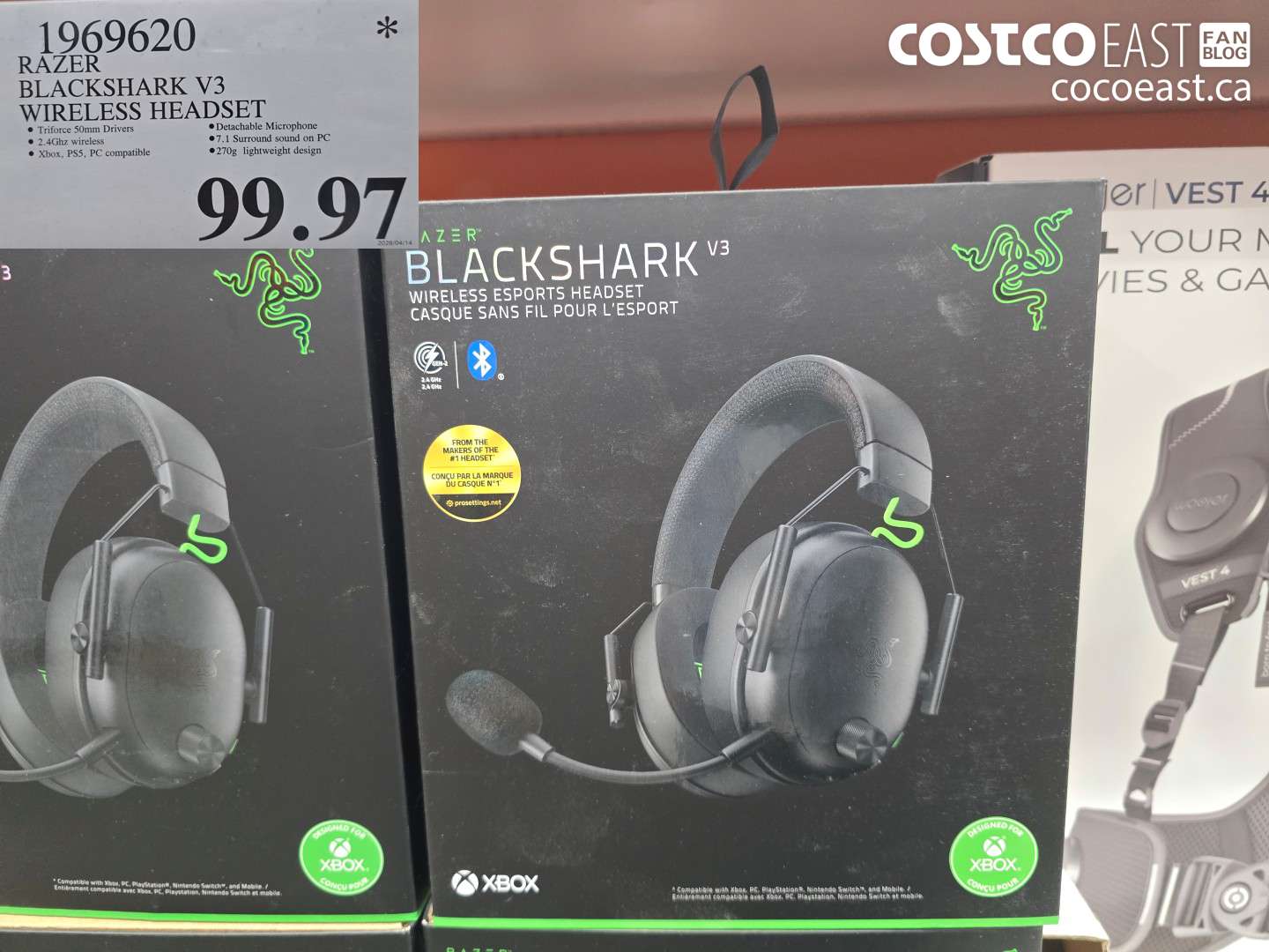 1969620 RAZER BLACKSHARK V3 WIRELESS HEADSET $99.97