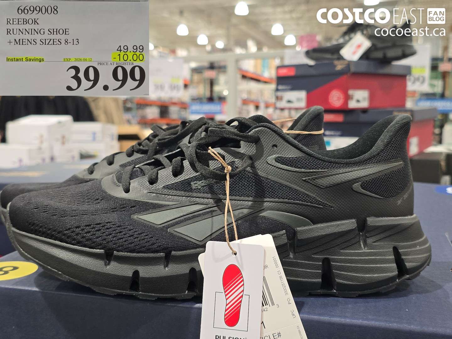 6699008 REEBOK RUNNING SHOE + MENS SIZES 8-13 ($10.00 INSTANT SAVINGS EXPIRES ON 2026-04-12) $39.99