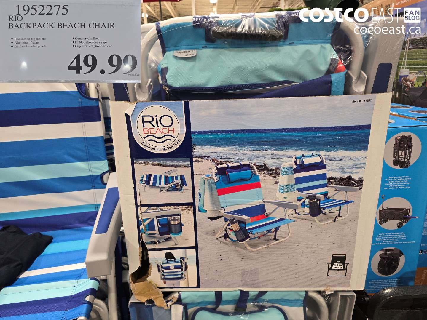 1952275 RIO BACKPACK BEACH CHAIR $49.99