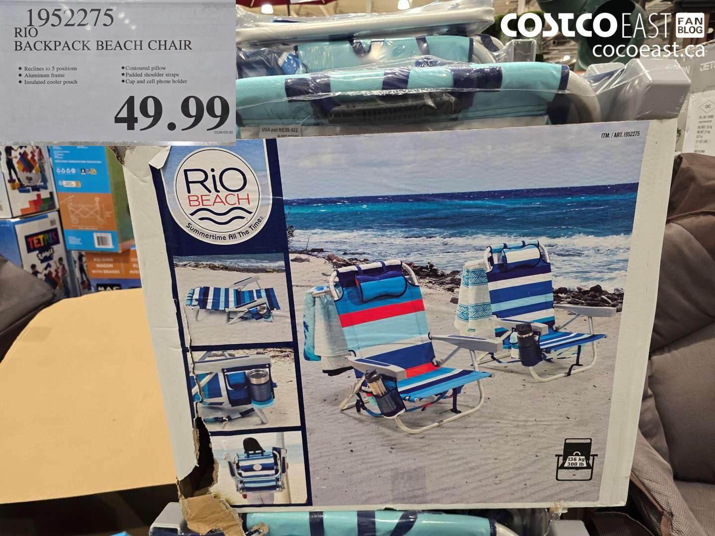 1952275 RIO BACKPACK BEACH CHAIR $49.99
