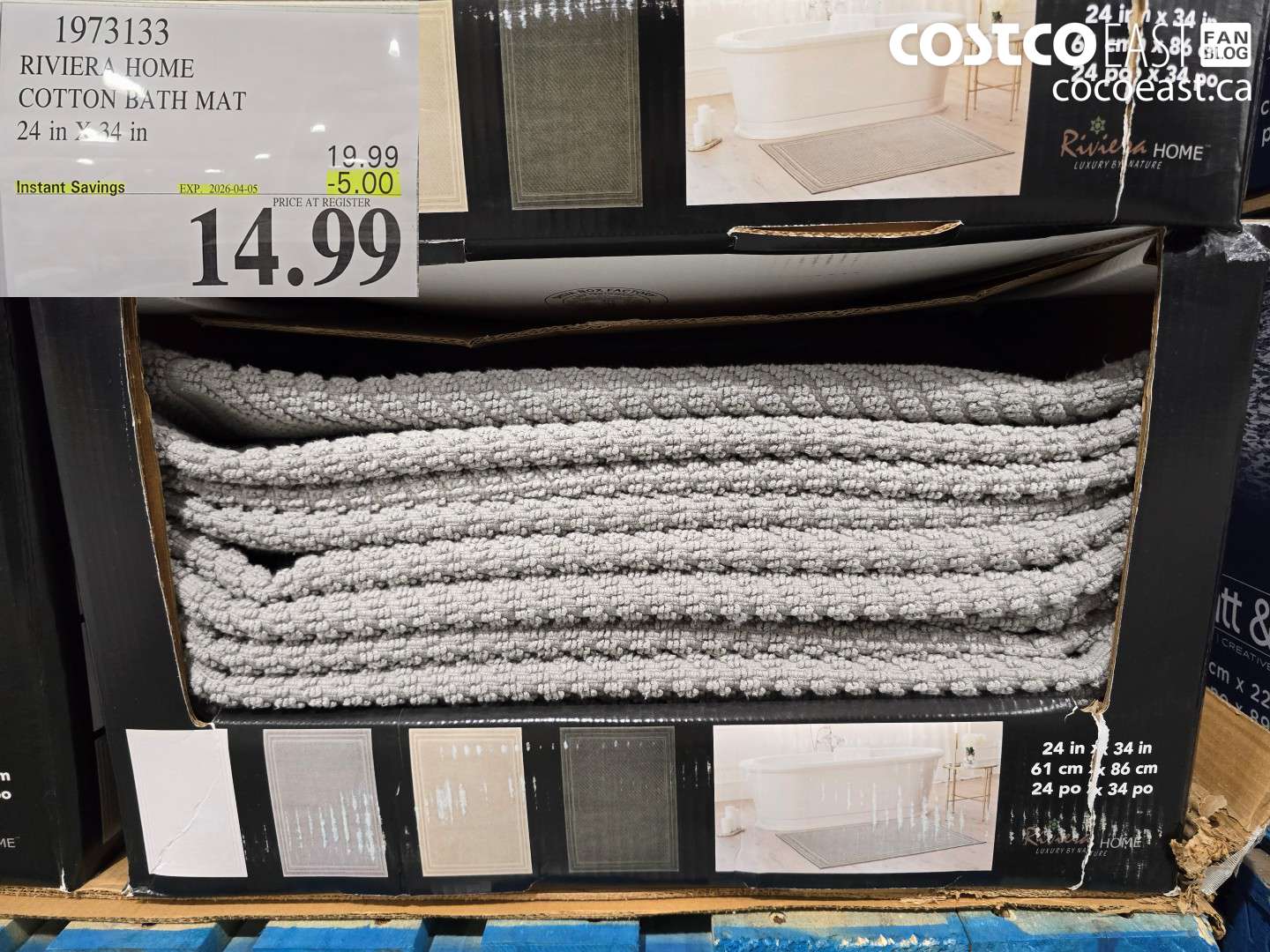 1973133 RIVIERA HOME COTTON BATH MAT 24 IN X 34 IN ($5.00 INSTANT SAVINGS EXPIRES ON 2026-04-05) $14.99