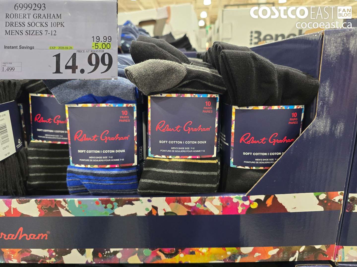 6999293 ROBERT GRAHAM DRESS SOCKS 10PK MENS SIZES 7-12 ($5.00 INSTANT SAVINGS EXPIRES ON 2026-04-26) $14.99