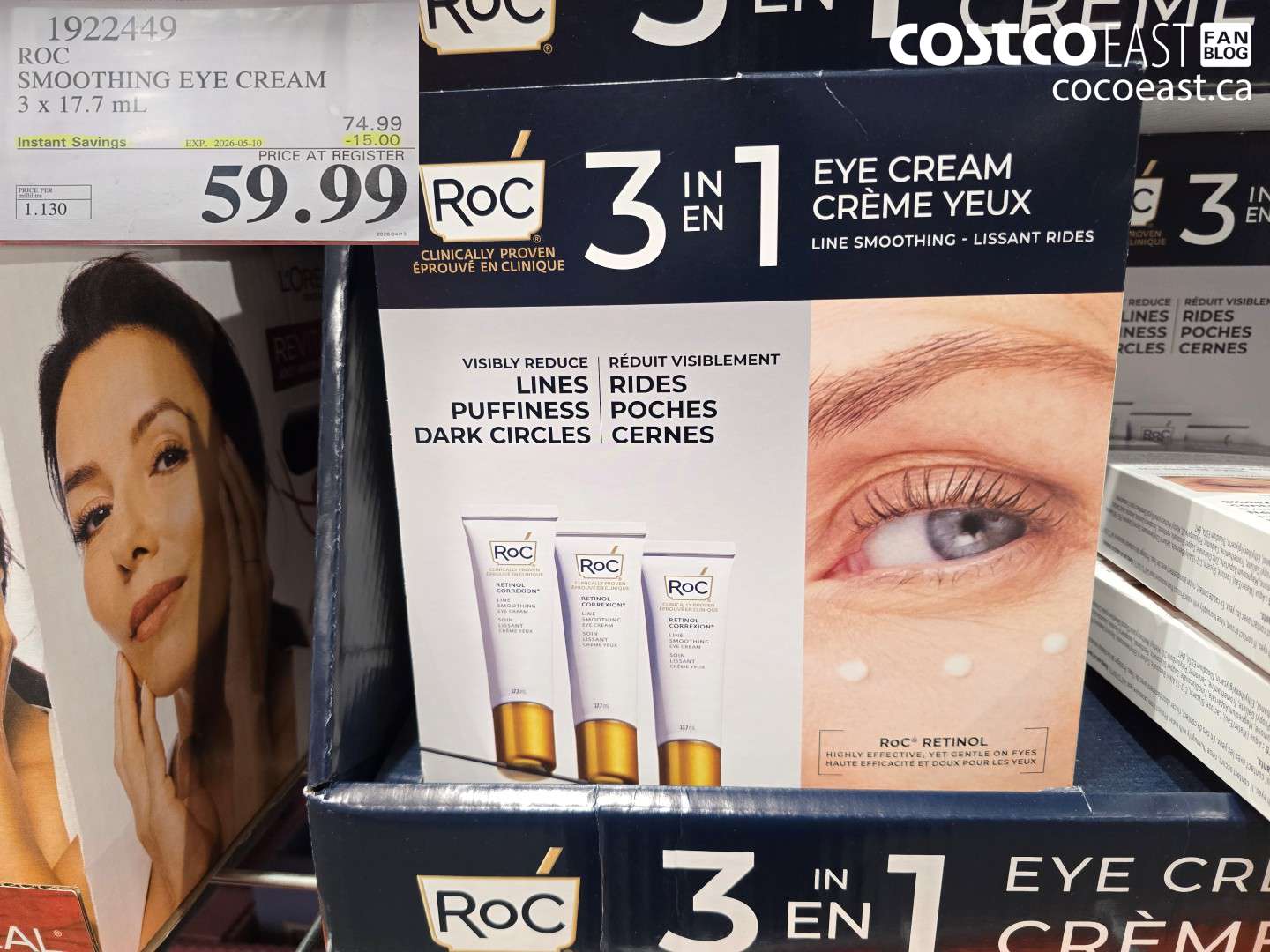 1922449 ROC SMOOTHING EYE CREAM 3 X 17.7 ML ($15.00 INSTANT SAVINGS EXPIRES ON 2026-05-10) $59.99