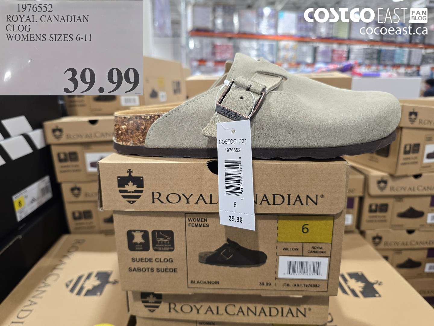 1976552 ROYAL CANADIAN CLOG WOMENS SIZES 6-11 $39.99