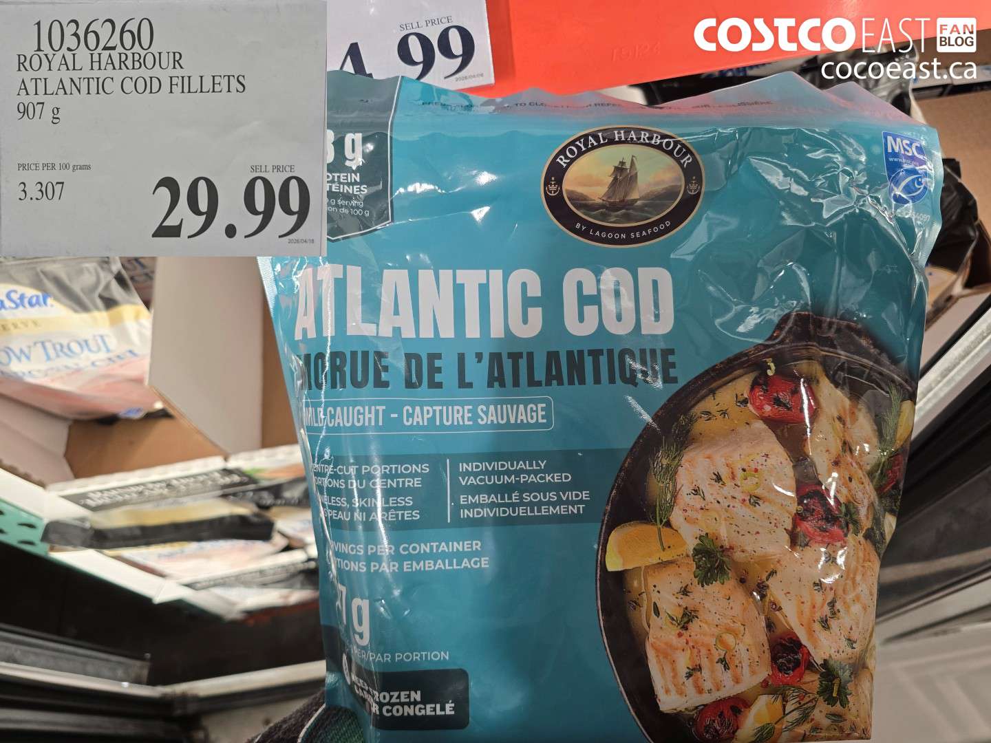 1036260 ROYAL HARBOUR ATLANTIC COD FILETS 907 G $29.99