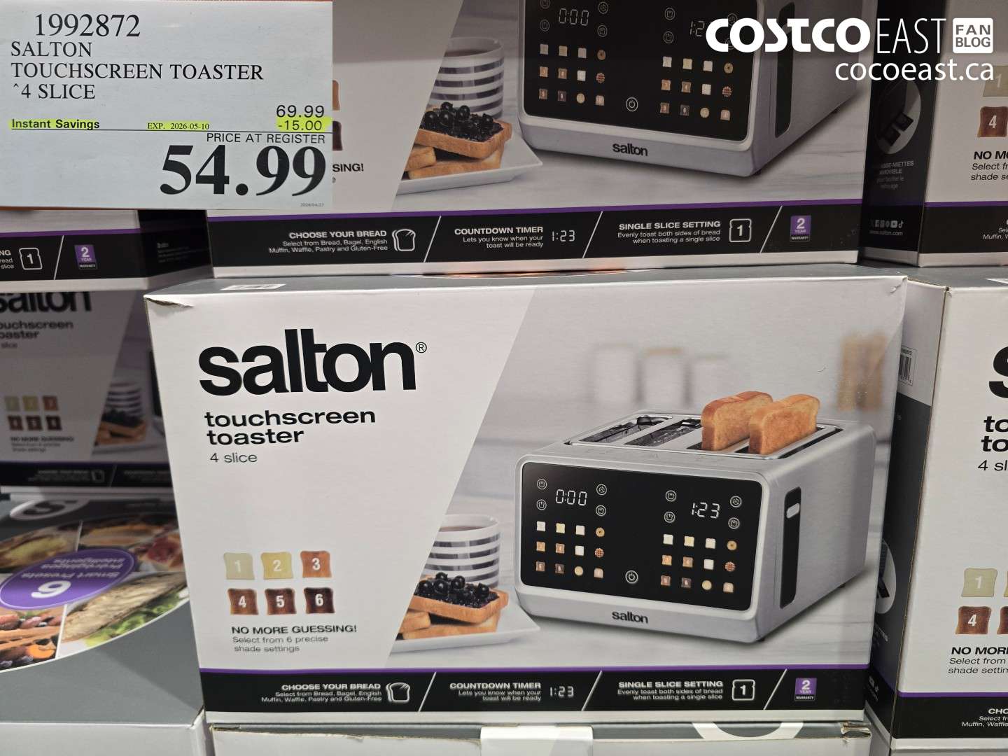 1992872 SALTON TOUCHSCREEN TOASTER 4 SLICE ($15.00 INSTANT SAVINGS EXPIRES ON 2026-05-10) $54.99