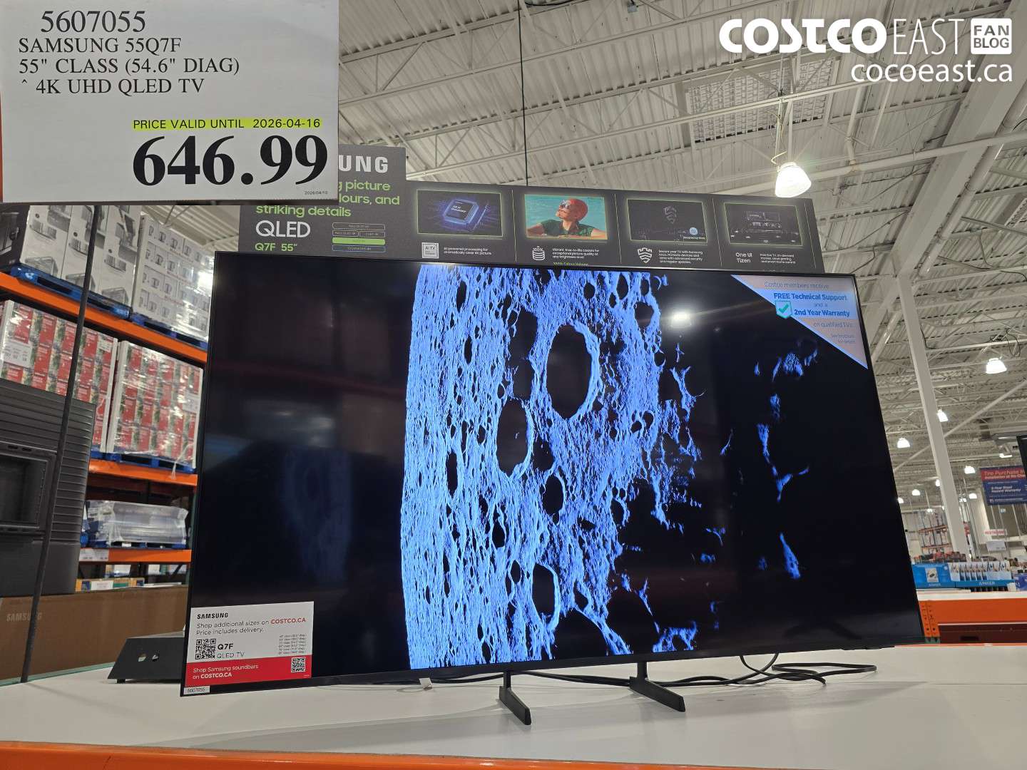 5607055 SAMSUNG 55Q7F 55 CLASS (54.6 DIAG) 4K UHD QLED TV $646.99