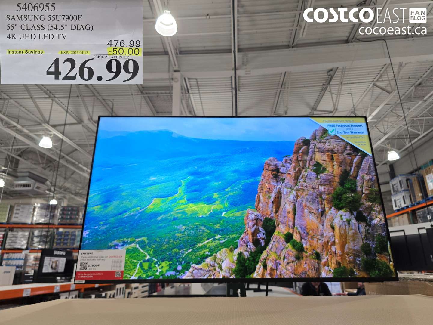 5406955 SAMSUNG 55U7900F 55 CLASS (54.5 DIAG) 4K UHD LED TV ($50.00 INSTANT SAVINGS EXPIRES ON 2026-04-12) $426.99