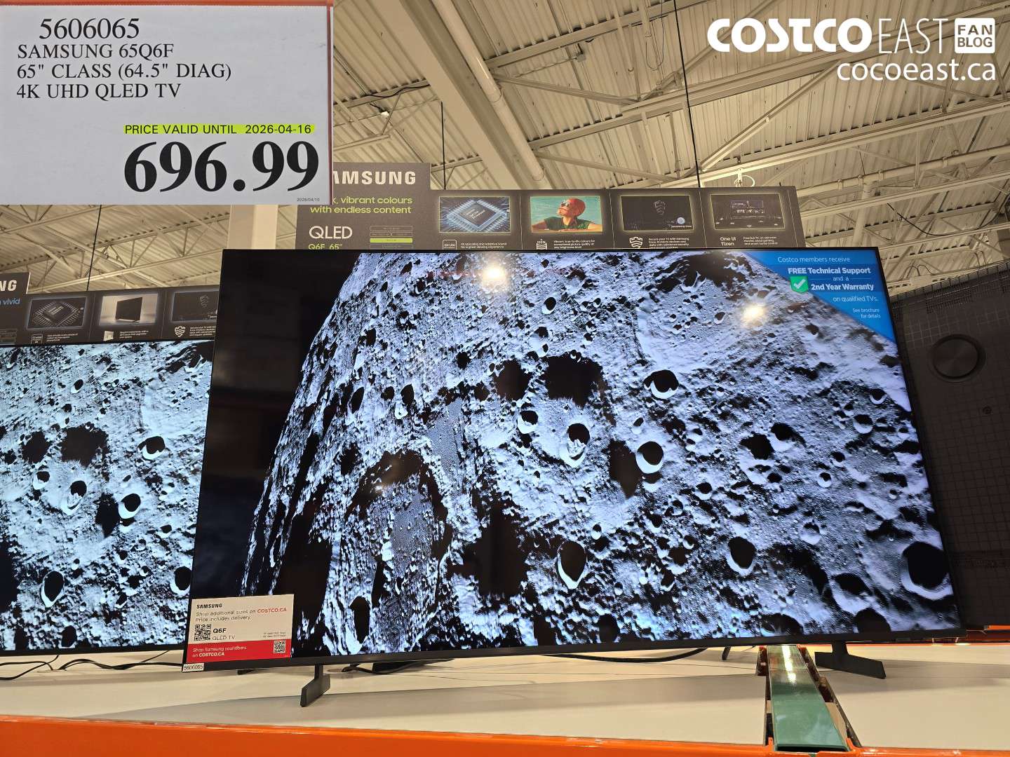 5606065 SAMSUNG 65Q6F 65IN CLASS (64.5IN DIAG) 4K UHD QLED TV $696.99