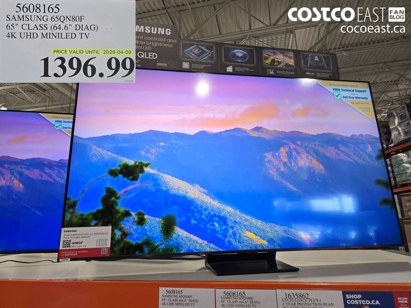 56081565 SAMSUNG 65QN80F 65-INCH CLASS (64.6 DIAG) 4K UHD MINLED TV $1396.99