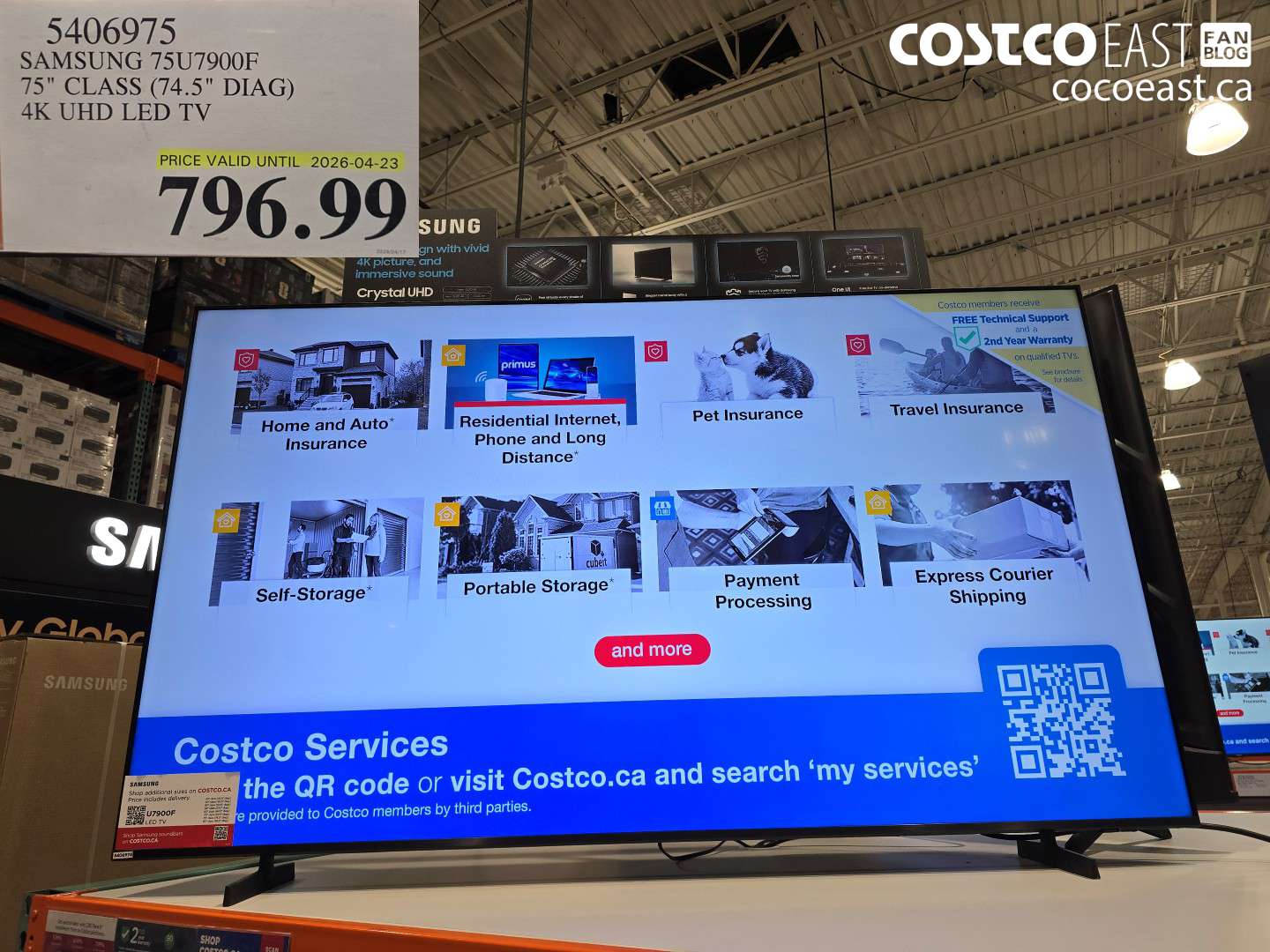 5406975 SAMSUNG 75U7900F 75 CLASS (74.5 DIAG) 4K UHD LED TV $796.99