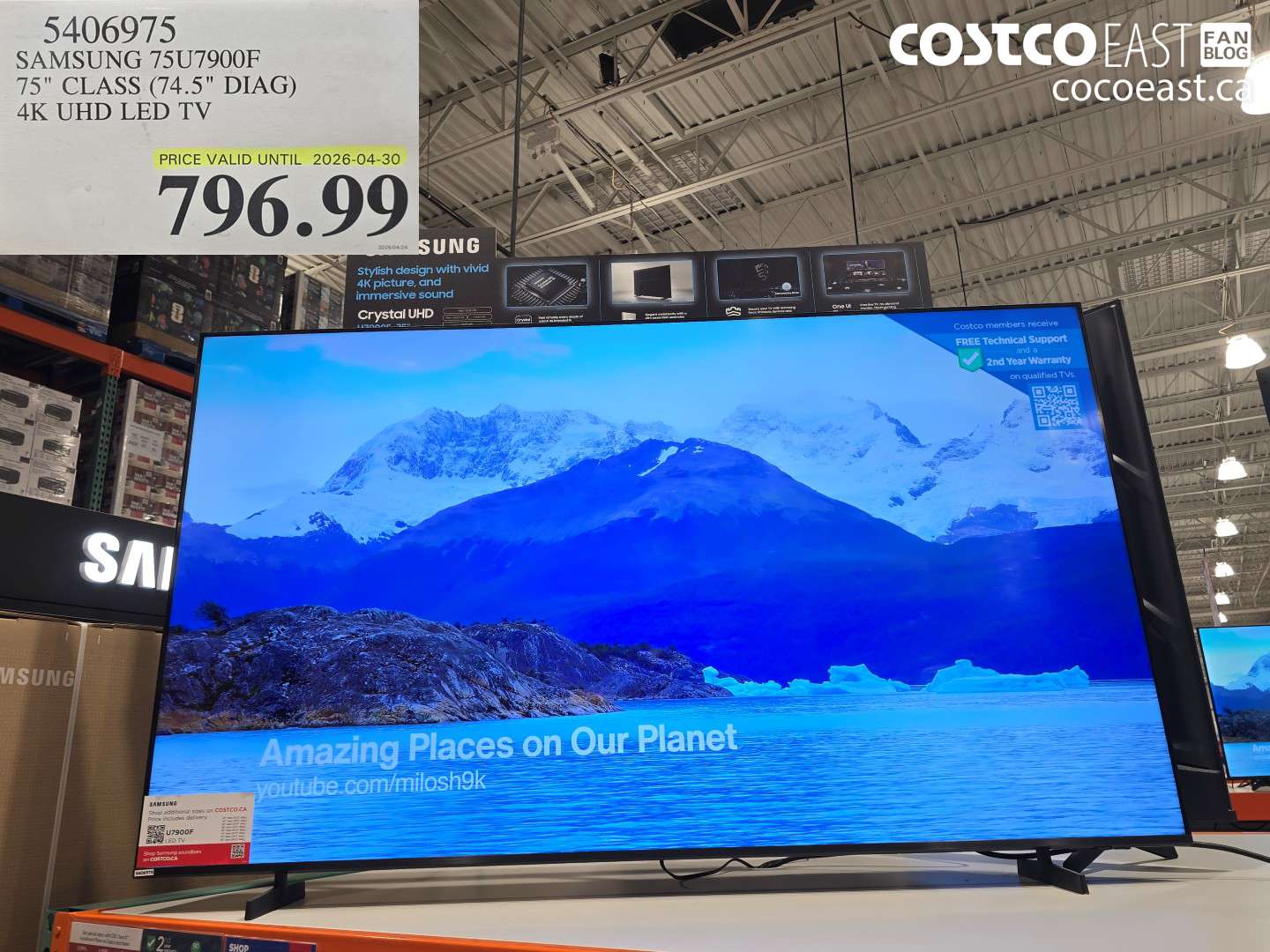 5406975 SAMSUNG 75U7900F 75 CLASS (74.5 DIAG) 4K UHD LED TV $796.99