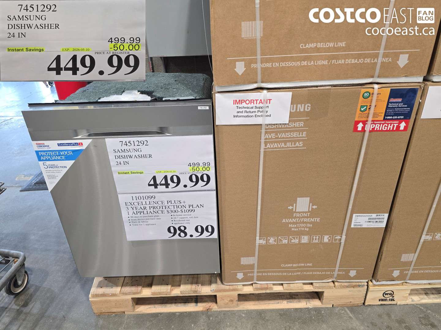 7451292 SAMSUNG DISHWASHER 24 IN ($50.00 INSTANT SAVINGS EXPIRES ON 2026-05-10) $449.99