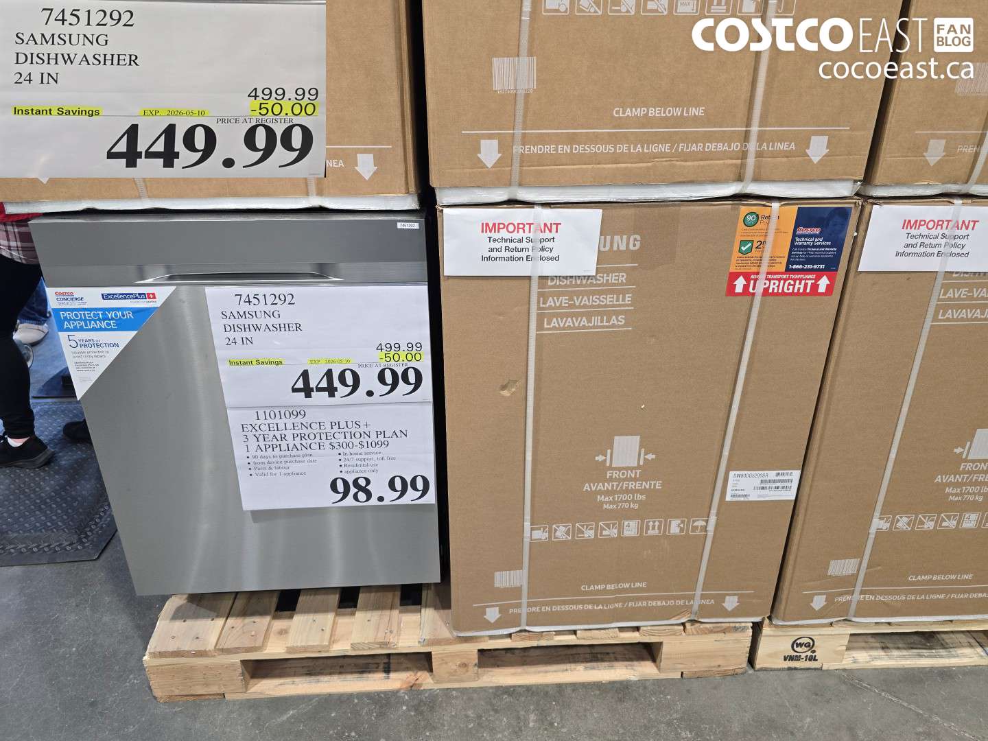 7451292 SAMSUNG DISHWASHER 24 IN ($50.00 INSTANT SAVINGS EXPIRES ON 2026-05-10) $449.99