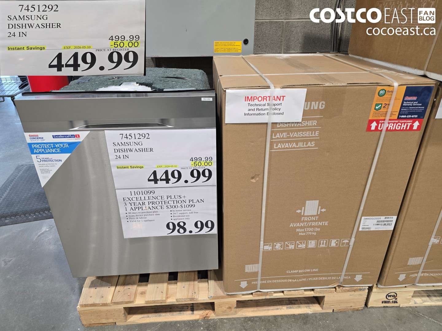 7451292 SAMSUNG DISHWASHER 24 IN ($50.00 INSTANT SAVINGS EXPIRES ON 2026-05-10) $449.99