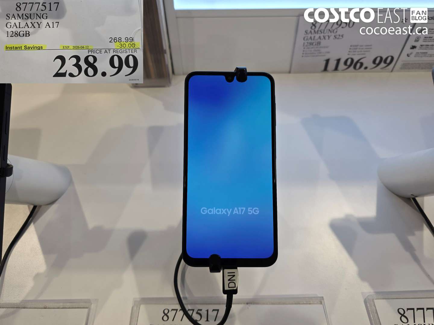 8777517 SAMSUNG GALAXY A17 128GB ($30.00 INSTANT SAVINGS EXPIRES ON 2026-04-12) $238.99