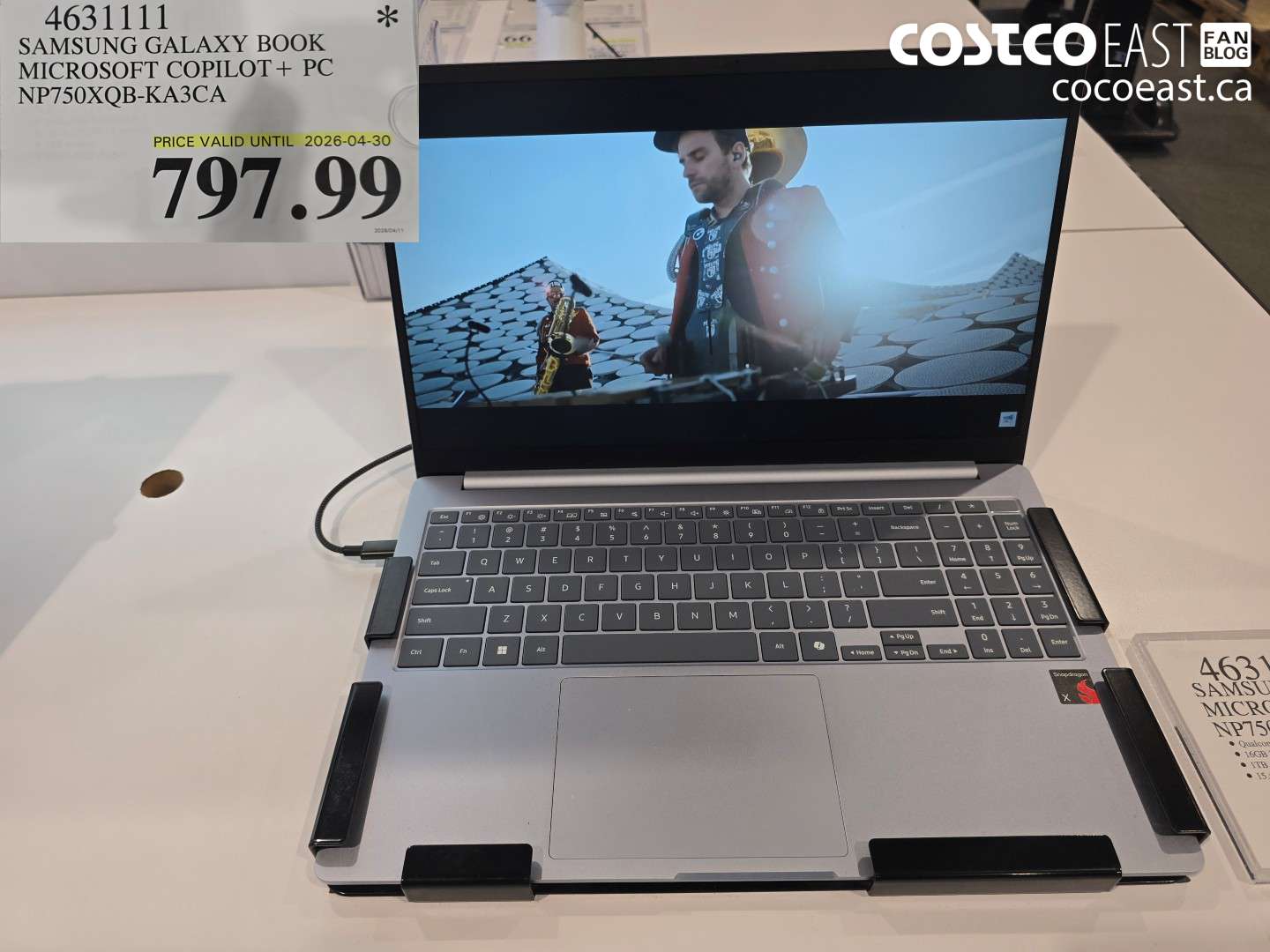 4631111 SAMSUNG GALAXY BOOK MICROSOFT COPILOT + PC NP750XQQB-KA3CA $797.99