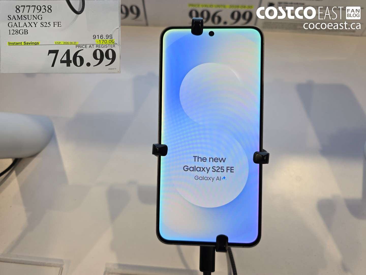 8777938 SAMSUNG GALAXY S25 FE 128GB ($170.00 INSTANT SAVINGS EXPIRES ON 2026-04-23) $746.99