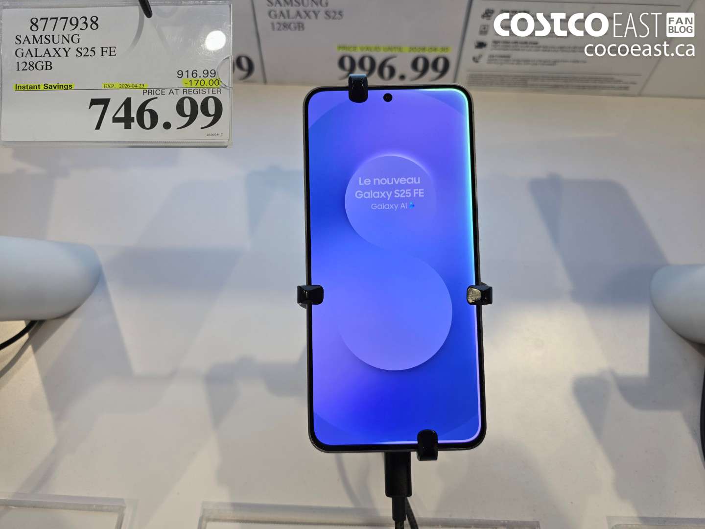 8777938 SAMSUNG GALAXY S25 FE 128GB ($170.00 INSTANT SAVINGS EXPIRES ON 2026-04-23) $746.99