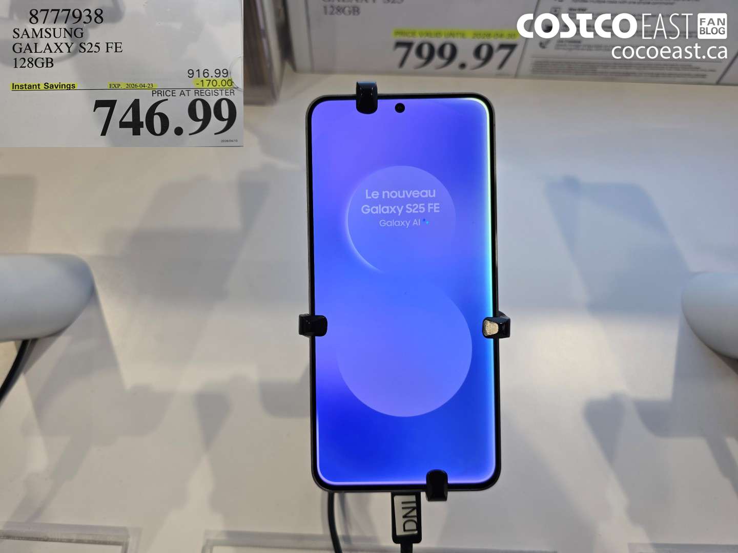 8777938 SAMSUNG GALAXY S25 FE 128GB ($170.00 INSTANT SAVINGS EXPIRES ON 2026-04-23) $746.99
