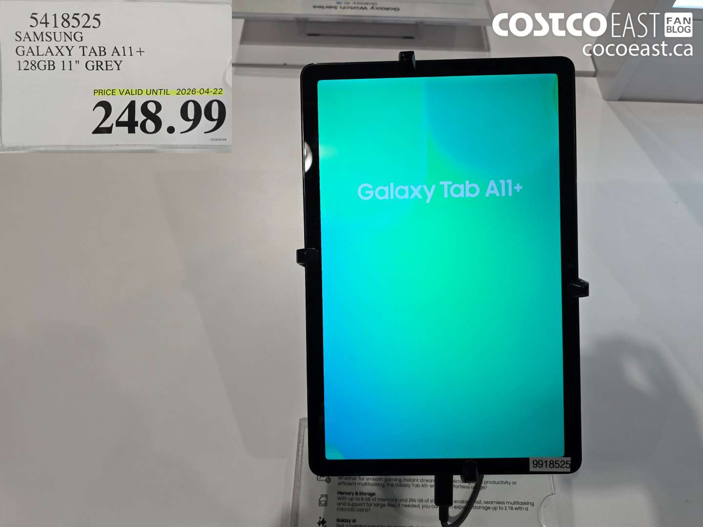 5418525 SAMSUNG GALAXY TAB A11+ 128GB 11