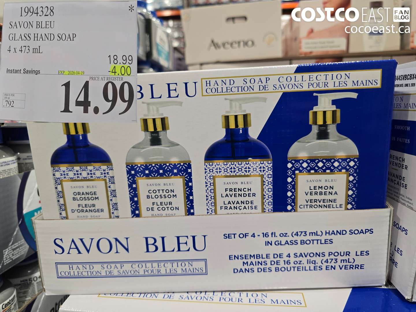 1994328 SAVON BLEU GLASS HAND SOAP 4 X 473 ML ($4.00 INSTANT SAVINGS EXPIRES ON 2026-04-19) $14.99