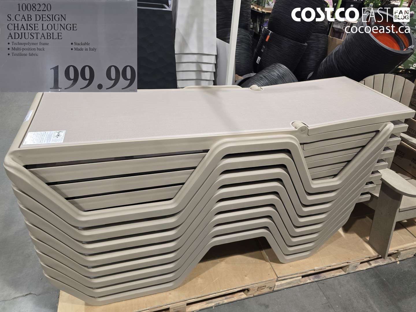 1008220 S.CAB DESIGN CHAISE LOUNGE ADJUSTABLE $199.99