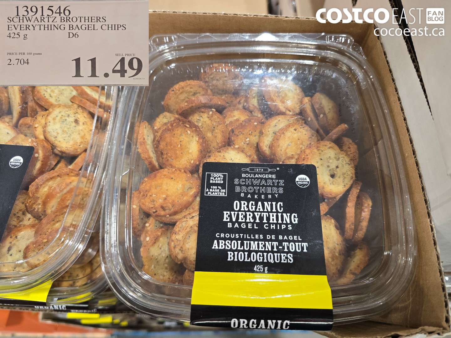 1391546 SCHWARTZ BROTHERS EVERYTHING BAGEL CHIPS 425 g $11.49