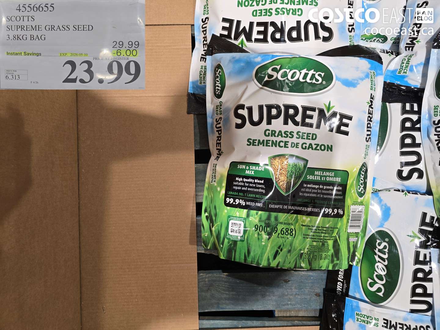 4556655 SCOTTS SUPREME GRASS SEED 3.8KG BAG ($6.00 INSTANT SAVINGS EXPIRES ON 2026-05-10) $23.99
