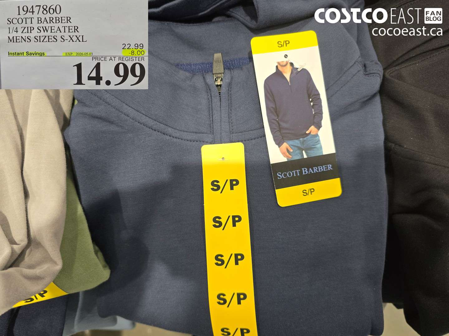 1947860 SCOTT BARBER 1/4 ZIP SWEATER MENS SIZES S-XXL ($8.00 INSTANT SAVINGS EXPIRES ON 2026-05-03) $14.99