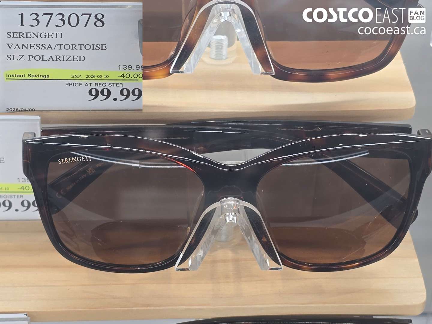 1373078 SERENGETI VANESSA/TORTOISE SLZ POLARIZED ($40.00 INSTANT SAVINGS EXPIRES ON 2026-05-10) $99.99