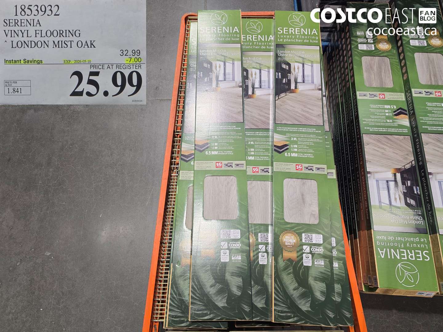 1853932 SERENIA VINYL FLOORING LONDON MIST OAK ($7.00 INSTANT SAVINGS EXPIRES ON 2026-05-10) $25.99