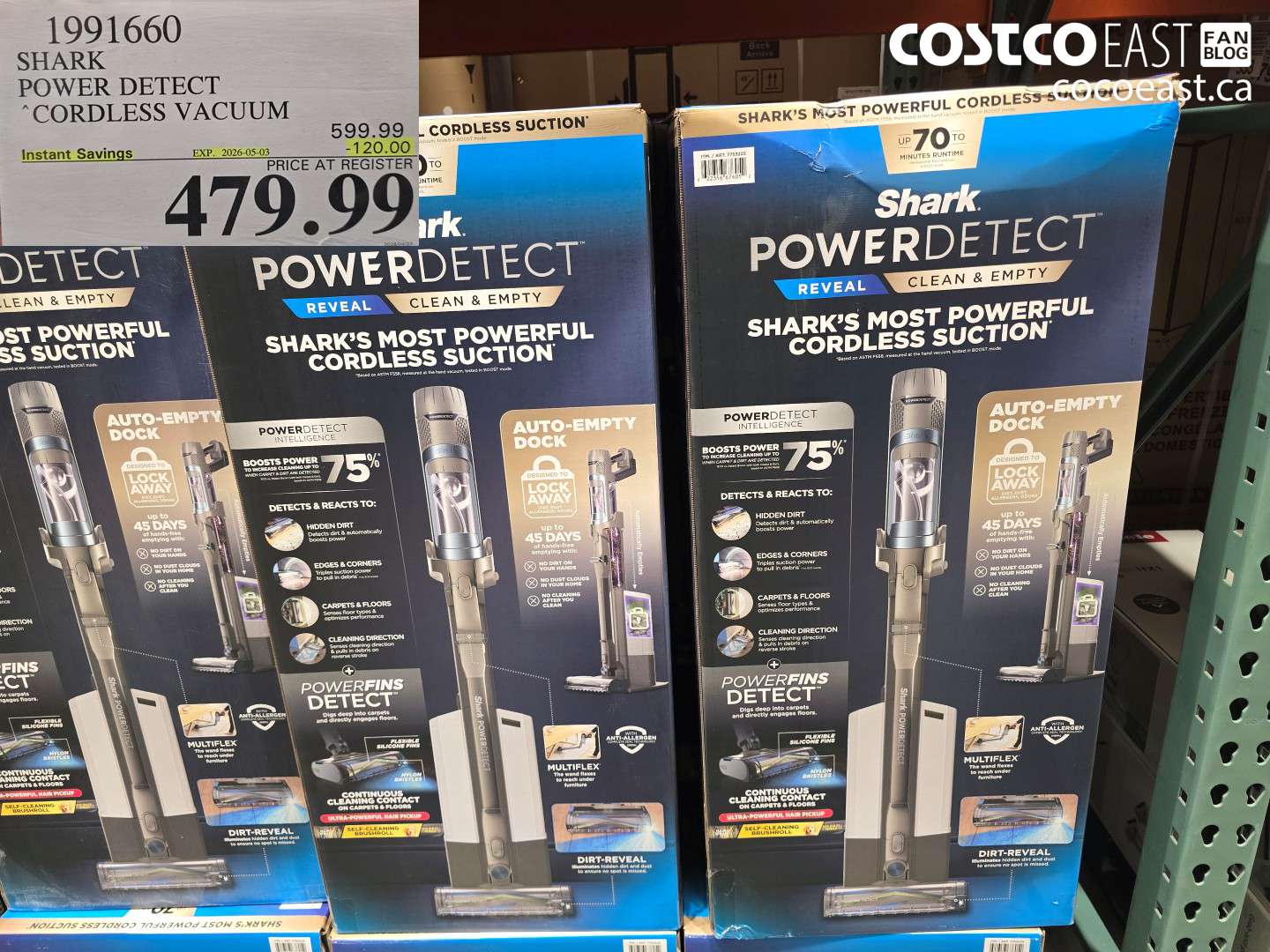 1991660 SHARK POWER DETECT CORDLESS VACUUM ($120.00 INSTANT SAVINGS EXPIRES ON 2026-05-03) $479.99