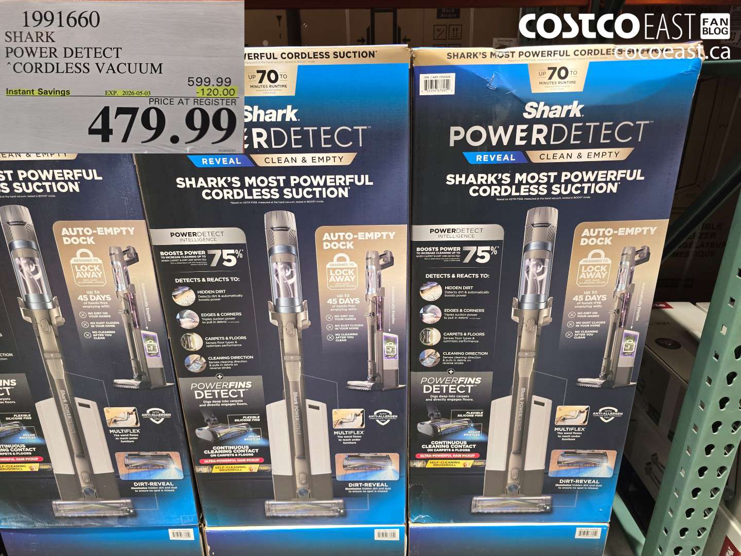 1991660 SHARK POWER DETECT CORDLESS VACUUM ($120.00 INSTANT SAVINGS EXPIRES ON 2026-05-03) $479.99